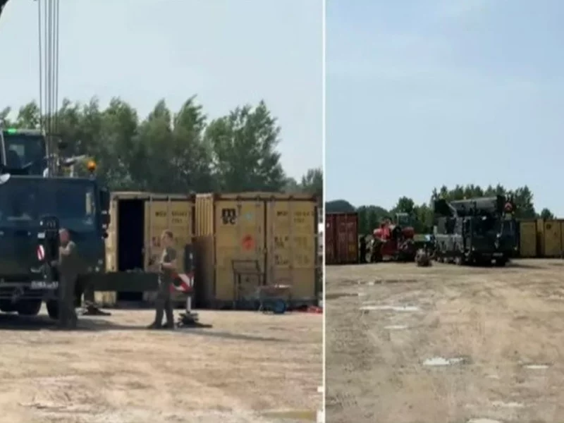 Weapons containers at the Ukrainian border. "They are not property of the Polish Army"