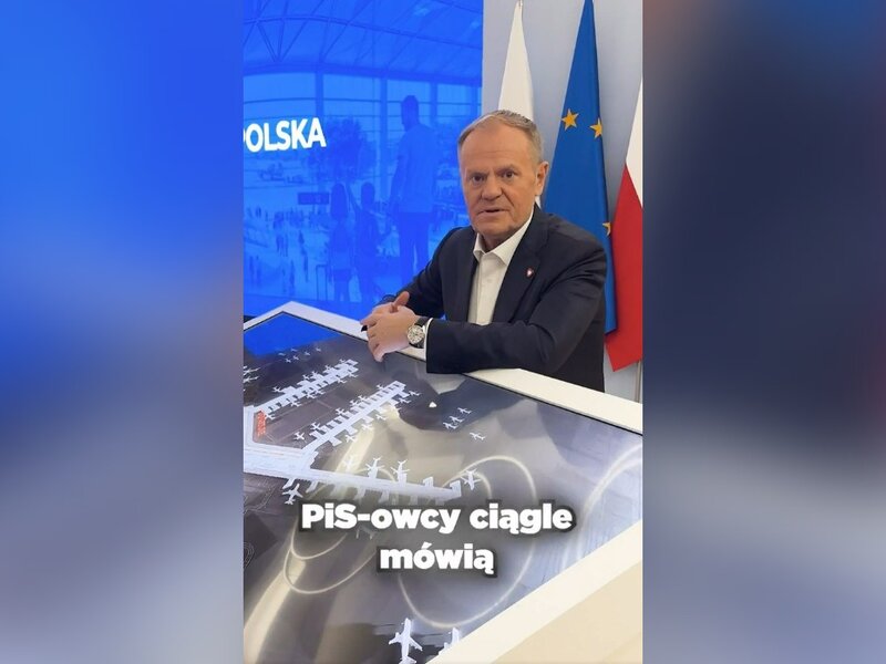 "PiS-owcy ciągle mówią, iż nie wybudujemy CPK". Tusk zamieścił nagranie